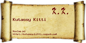 Kutassy Kitti névjegykártya
